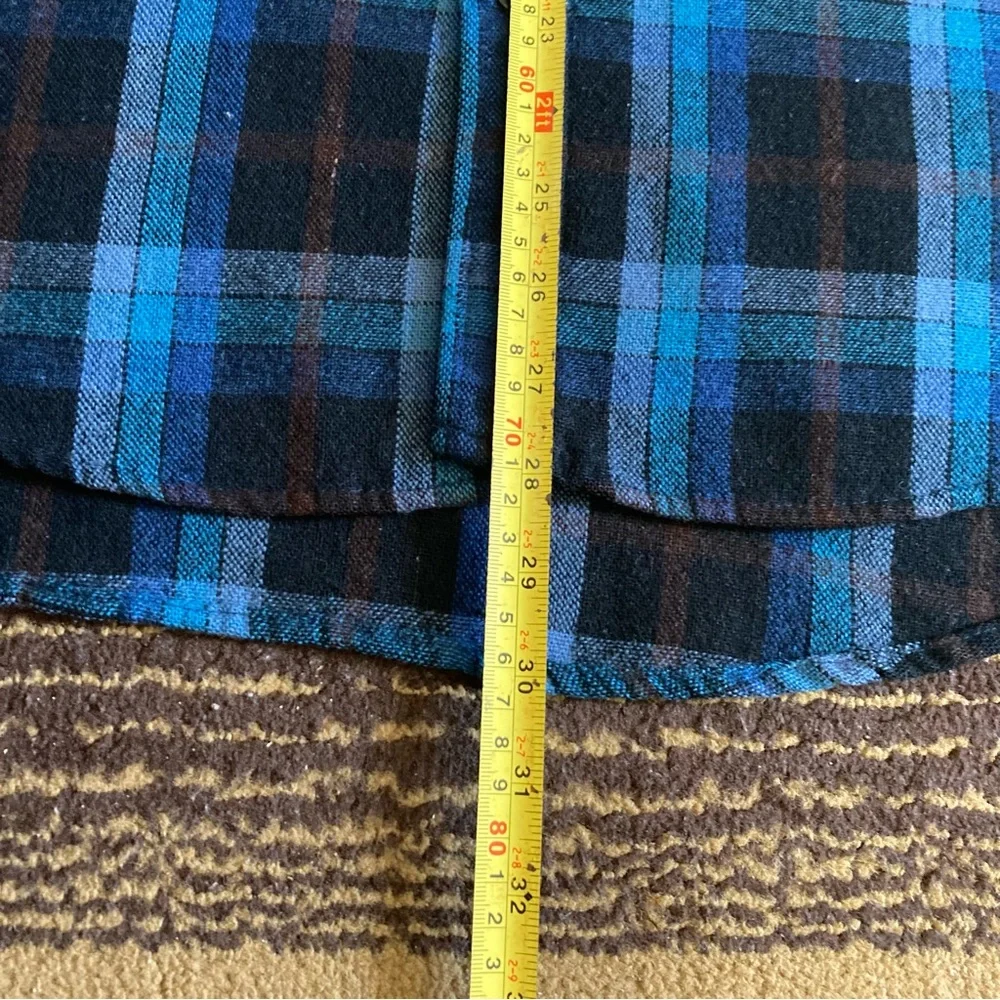 Vintage Sears Roebuck and Co. Plaid Flannel Acrylic Wool Button Up Shirt Sz L - Picture 6 of 7